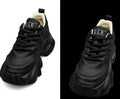 Intense Black Chunky Sneakers – Futuristic Design & Sculpted Oversized Sole